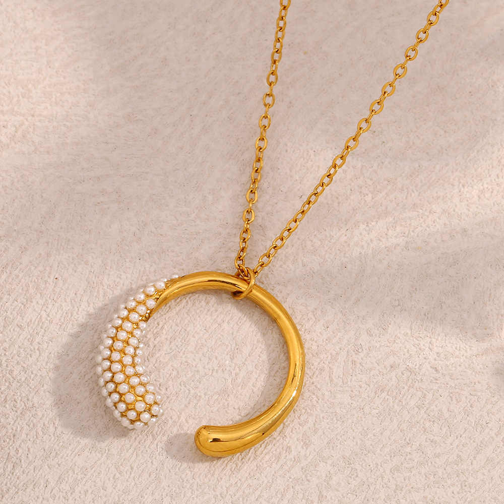 Chic Semi Round Necklace | 18K PVD Gold Plated - For Women | Includes: Necklace