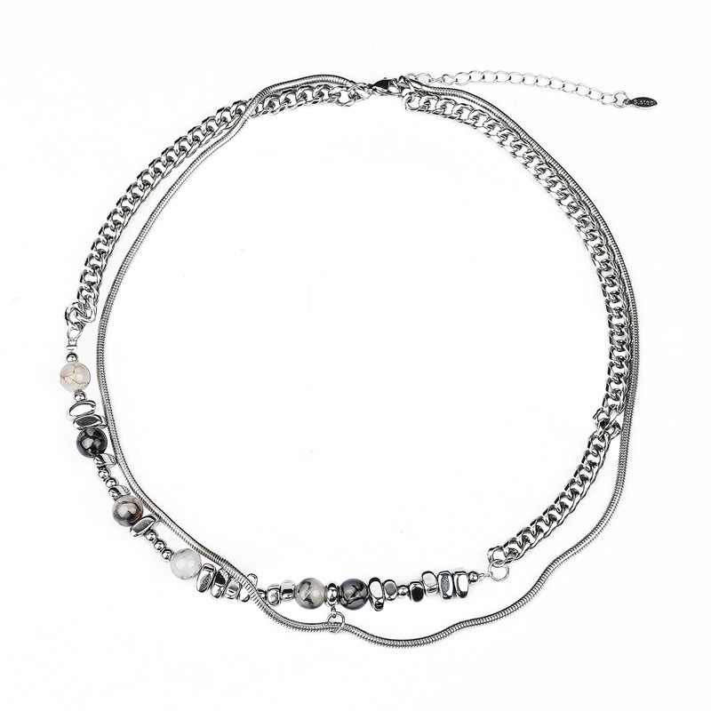 Statement Double-Layered Necklace | Gemstones - For Men | Includes: Necklace