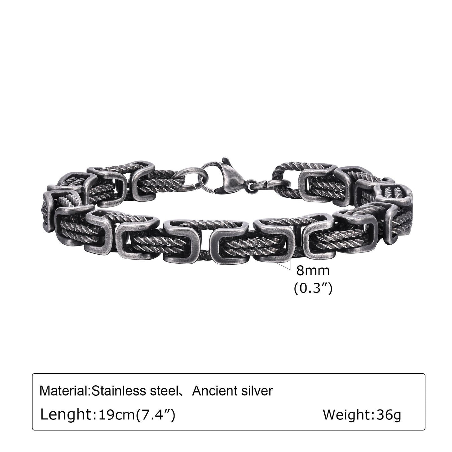 Funky Oxidised Rope Bracelet | Stainless Steel - For Men | Includes: Bracelet