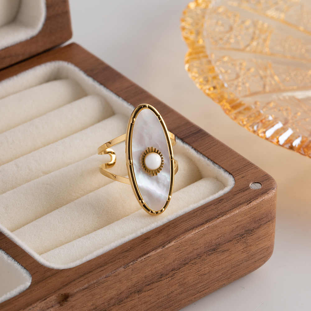 Sun Pearl Ring | 18K PVD Gold Plated - For Women | Includes: Ring