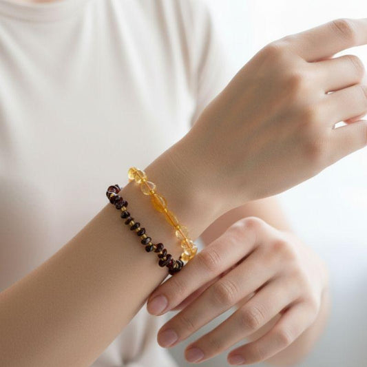 Bold Glow | Garnet & Citrine - For Women | Includes: Bracelets (Set of 2)