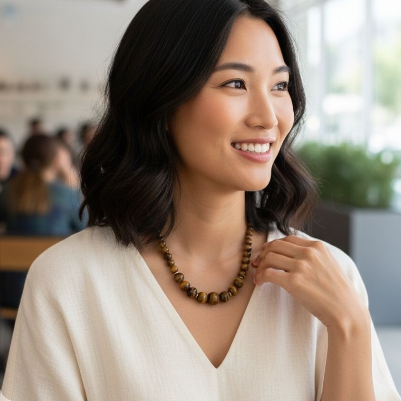 Bold Guardian Necklace | Tiger Eye Stone - For Women | Includes: Necklace