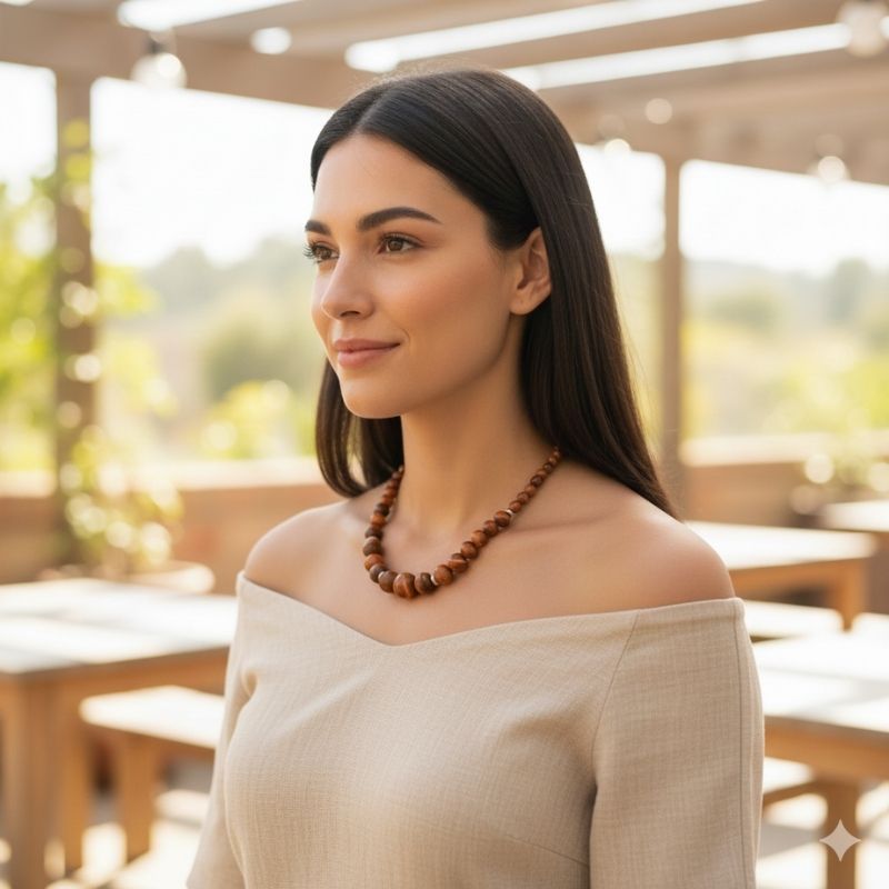 Bold Radiance Necklace | Red Tiger’s Eye Stone - For Women | Includes: Necklace