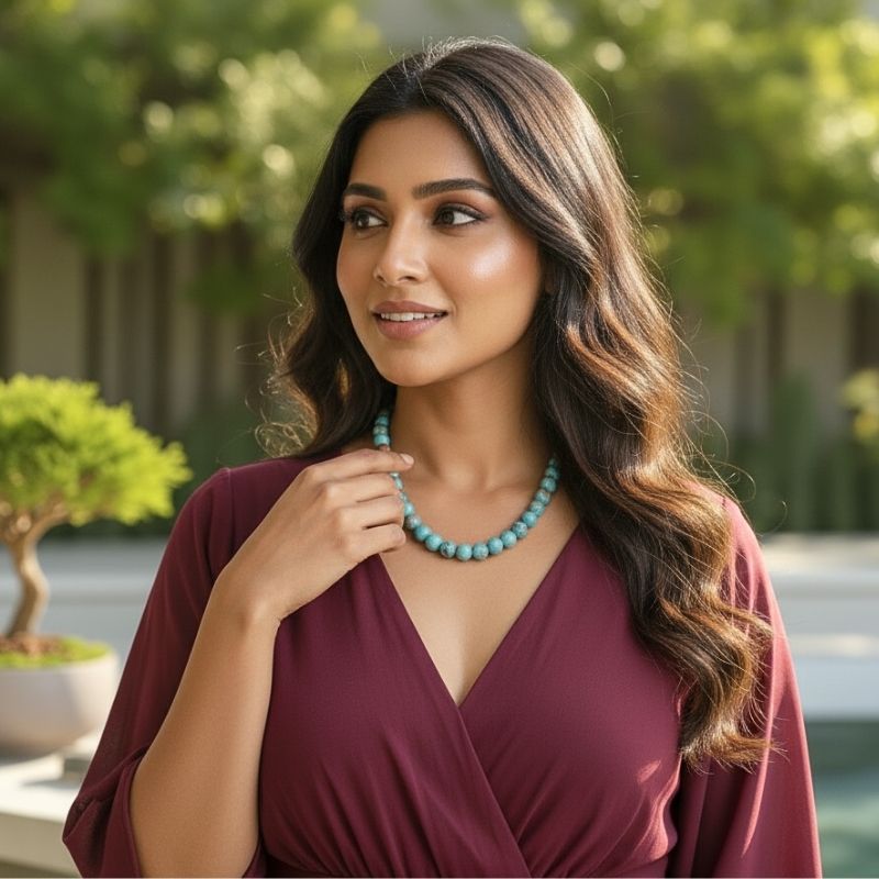 Bold Serenity Necklace | Aquamarine - For Women | Includes: Necklace