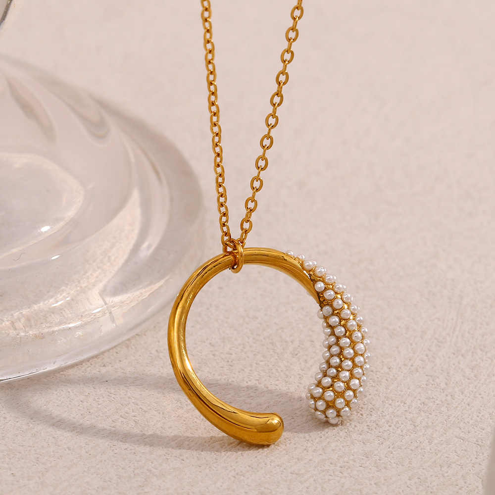 Chic Semi Round Necklace | 18K PVD Gold Plated - For Women | Includes: Necklace