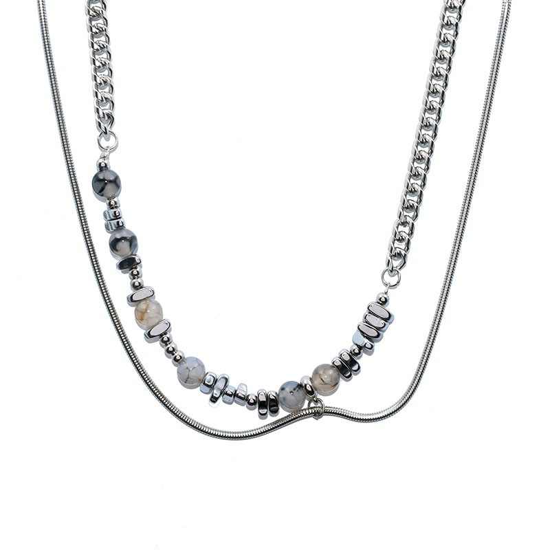 Statement Double-Layered Necklace | Gemstones - For Men | Includes: Necklace