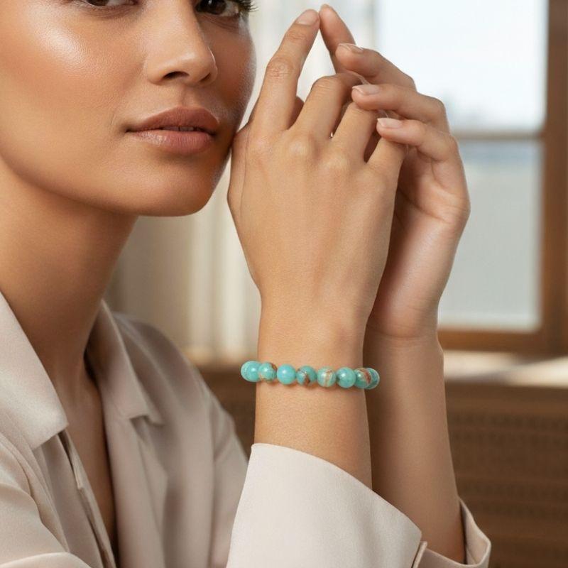 Calm Serenity Bracelet | Aqua Terra Jasper - For Unisex | Includes: Bracelet