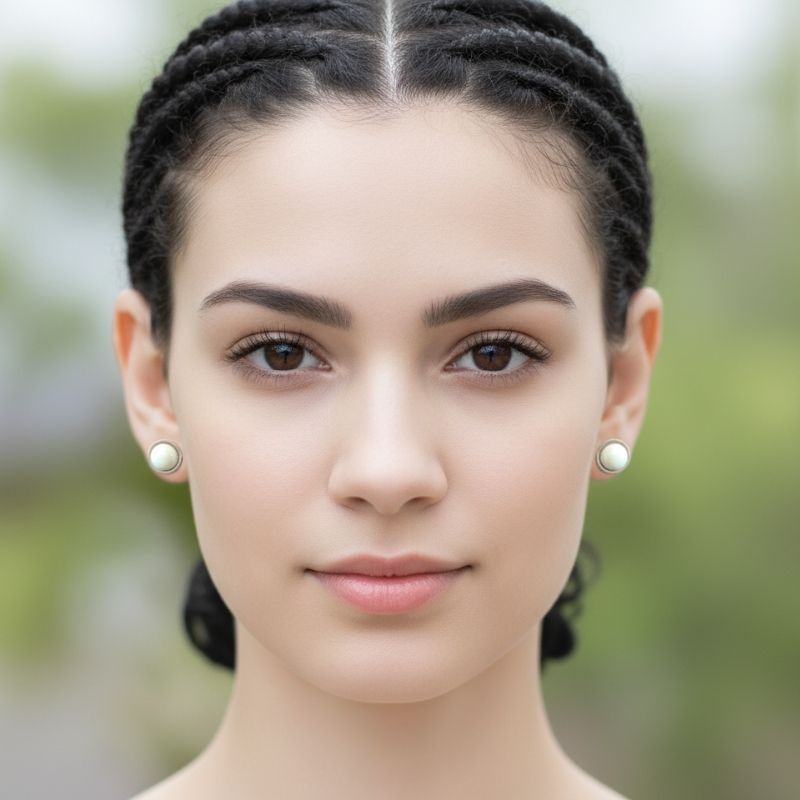 Calm Stone Earrings | White Turquoise & Silver PVD Plated - For Women | Includes: Earrings