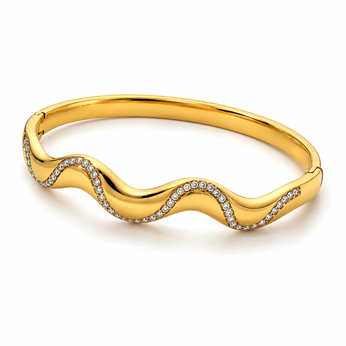 Ripple SPARKLING WAVE Bangle | Gold-Tone - For Women | Includes: Bangle