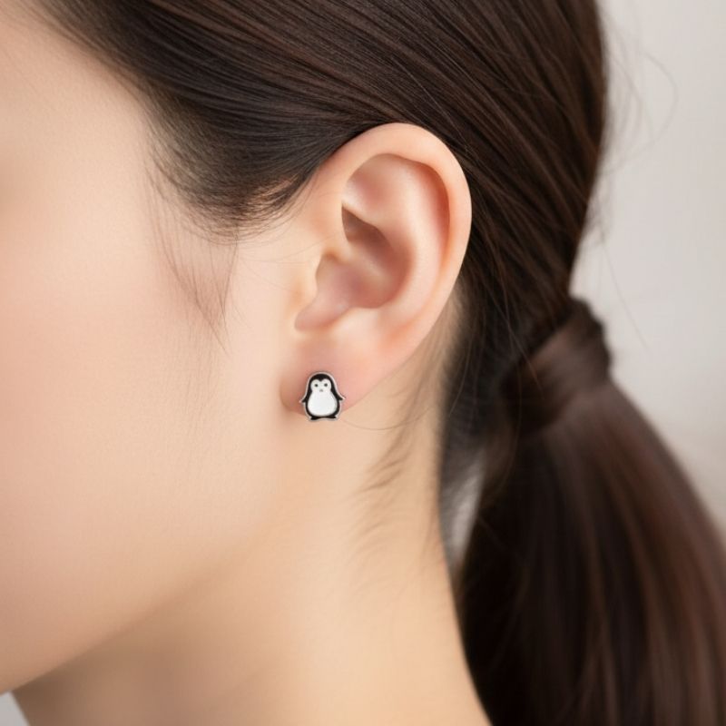 Chic Penguin Earrings | Stainless Steel - For Women | Includes: Earrings