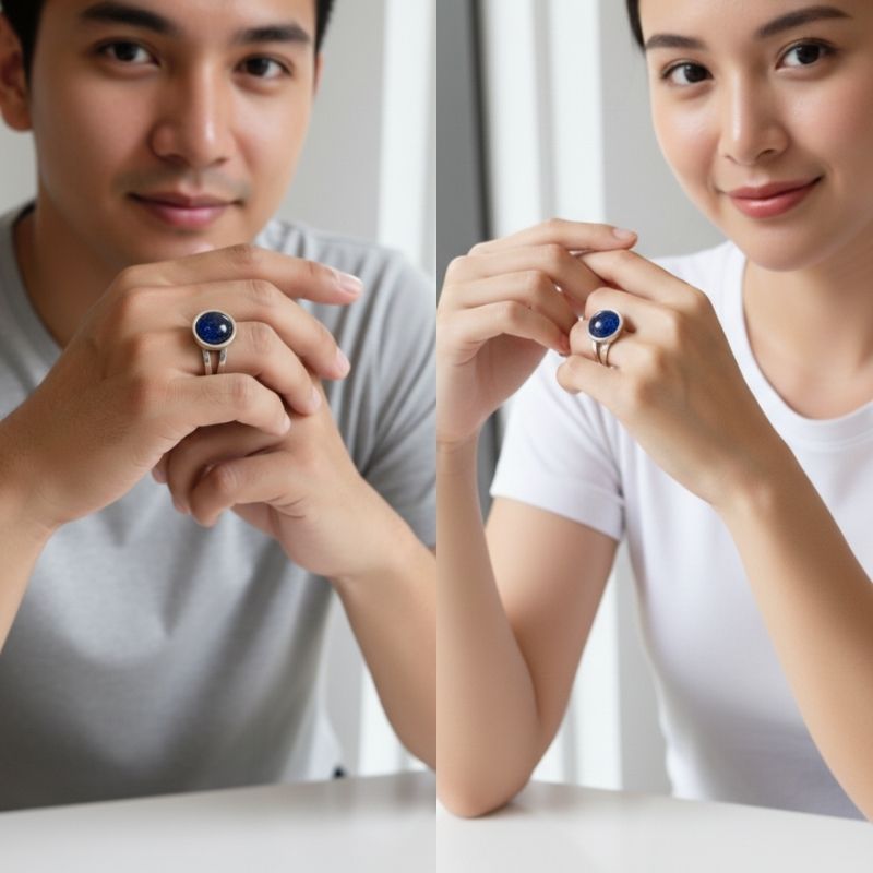 Confidence Adjustable Ring | Blue Sandstone - For Unisex | Includes: Ring