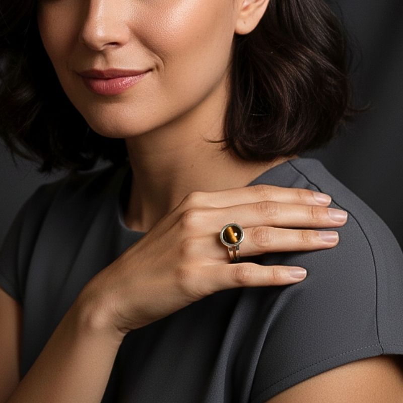 Courage Adjustable Ring | Tiger Eye - For Unisex | Includes: Ring