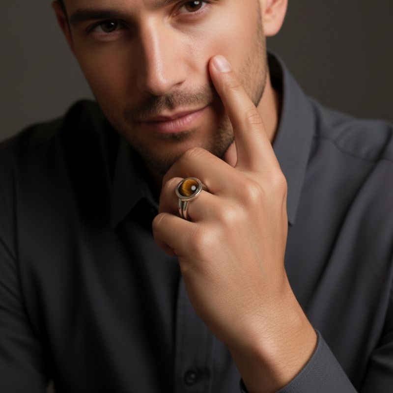 Courage Adjustable Ring | Tiger Eye - For Unisex | Includes: Ring