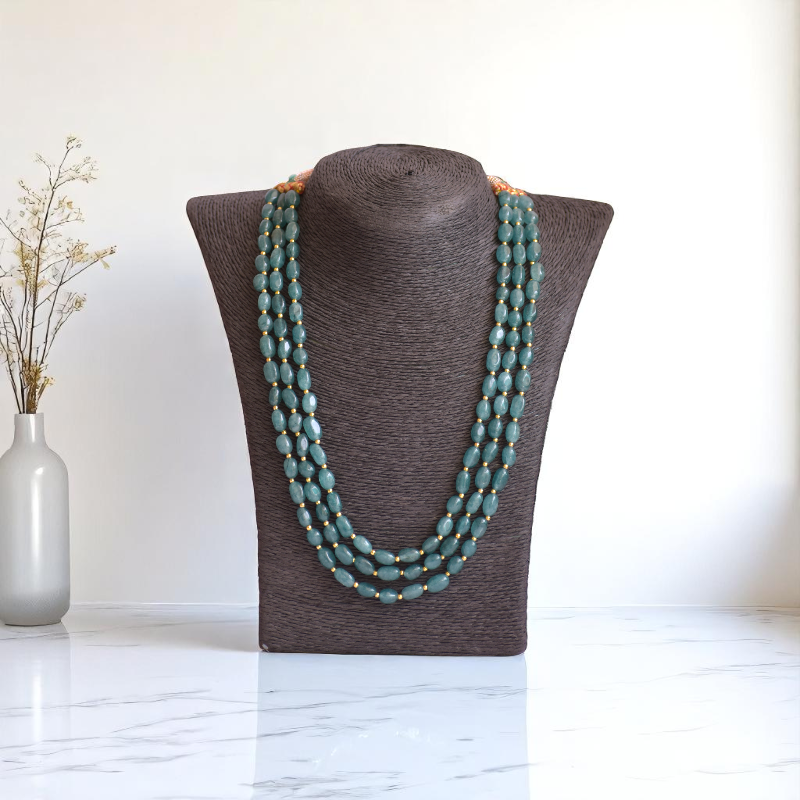 Blue Mirage Layred Necklace | Blue Agate Stone - For Women | Includes: Necklace