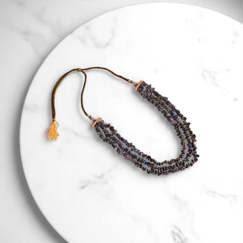 Frosted Elegance Layered Necklace | Snowflake Stone - For Women | Includes: Necklace