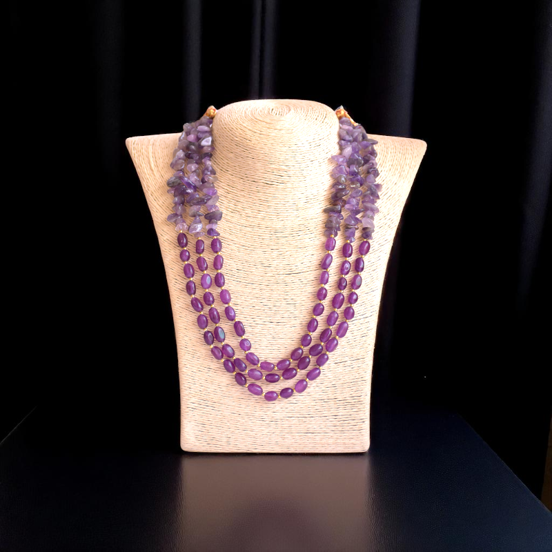 Purple Cosmos Layered Necklace | Amethyst Stone - For Women | Includes: Necklace