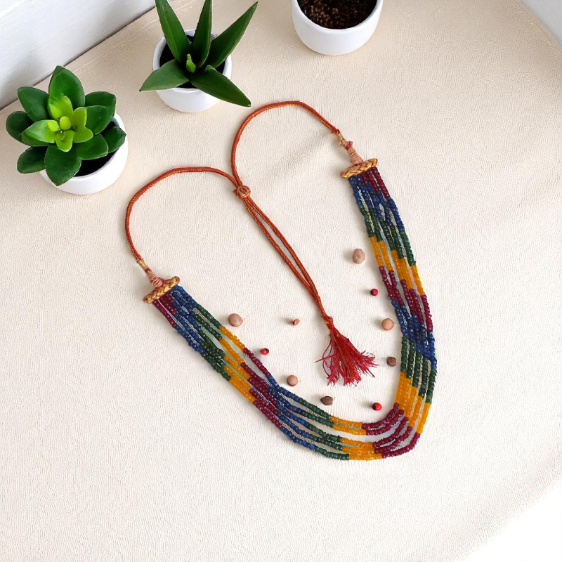 Infinite Prism 5 Layered Necklace | Multi-Stone - For Women | Includes: Necklace