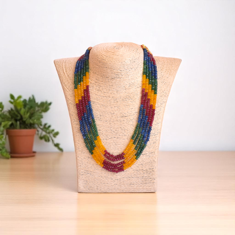 Infinite Prism 5 Layered Necklace | Multi-Stone - For Women | Includes: Necklace