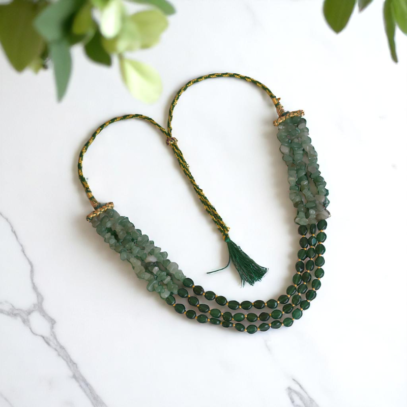 Empress of Emeralds Layered Necklace | Green Aventurine Stone - For Women | Includes: Necklace