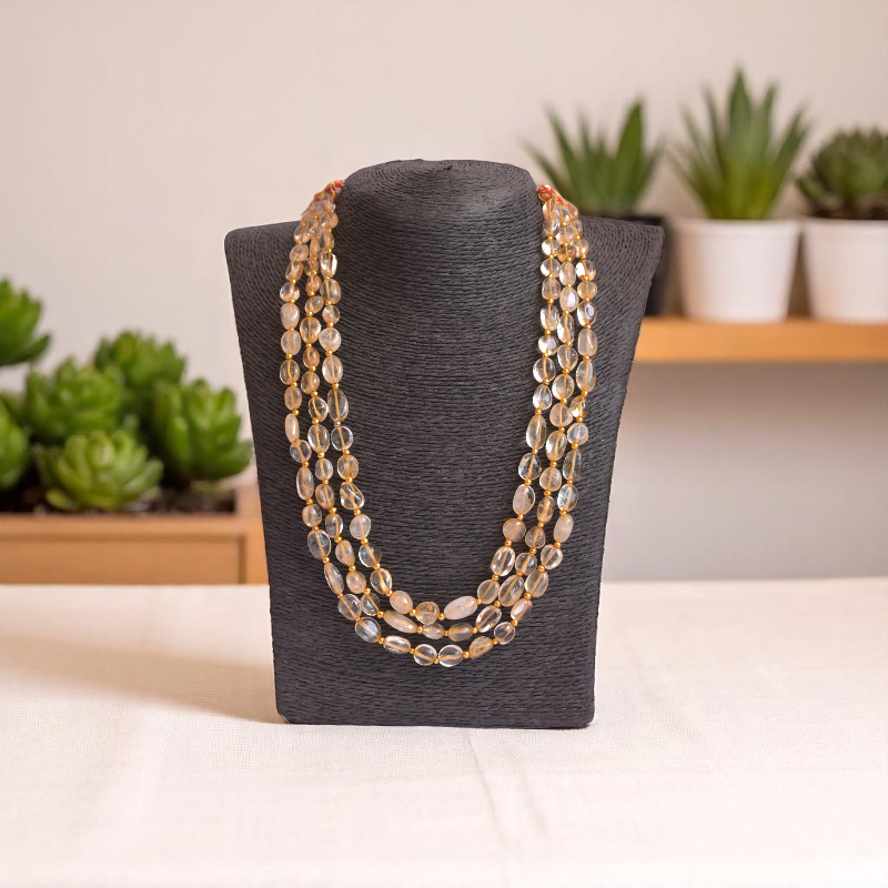 Citrine Crown Layered Necklace | Citrine Stone - For Women | Includes: Necklace