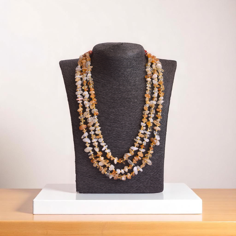 Crown Jewel Layered Necklace | Citrine Stone - For Women | Includes: Necklace