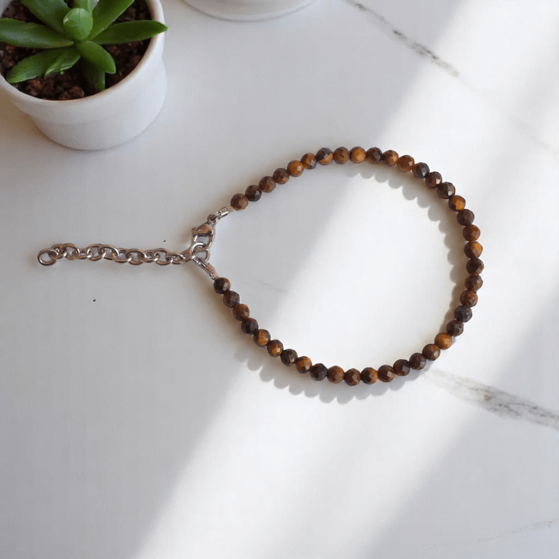 Bold Tiger Eye Anklet | Tiger Eye Stone - For Girl Kids | Includes: Anklet