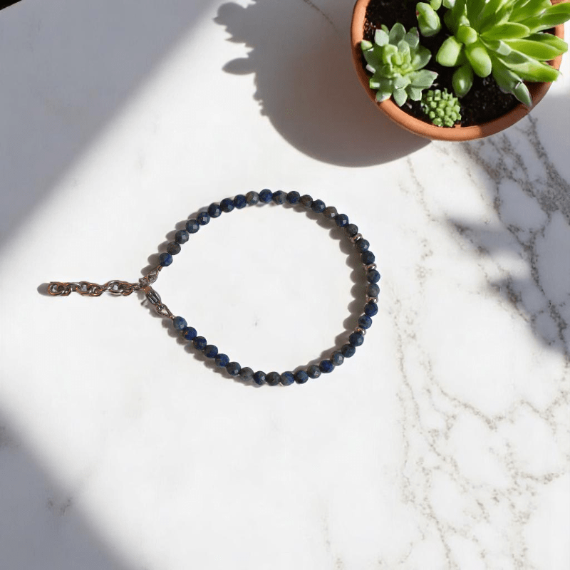 Fearless Glow Anklet | Azurite Stone - For Girl Kids | Includes: Anklet