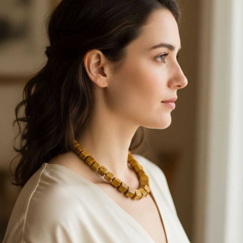 Dawnlight Necklace | Picture Jasper Stone - For Women | Includes: Necklace