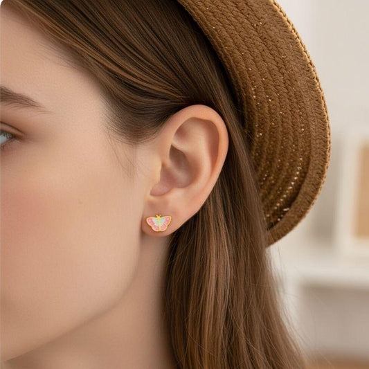 Delicate Butterfly Earrings | 18K PVD Gold Plated - For Women | Includes: Earrings