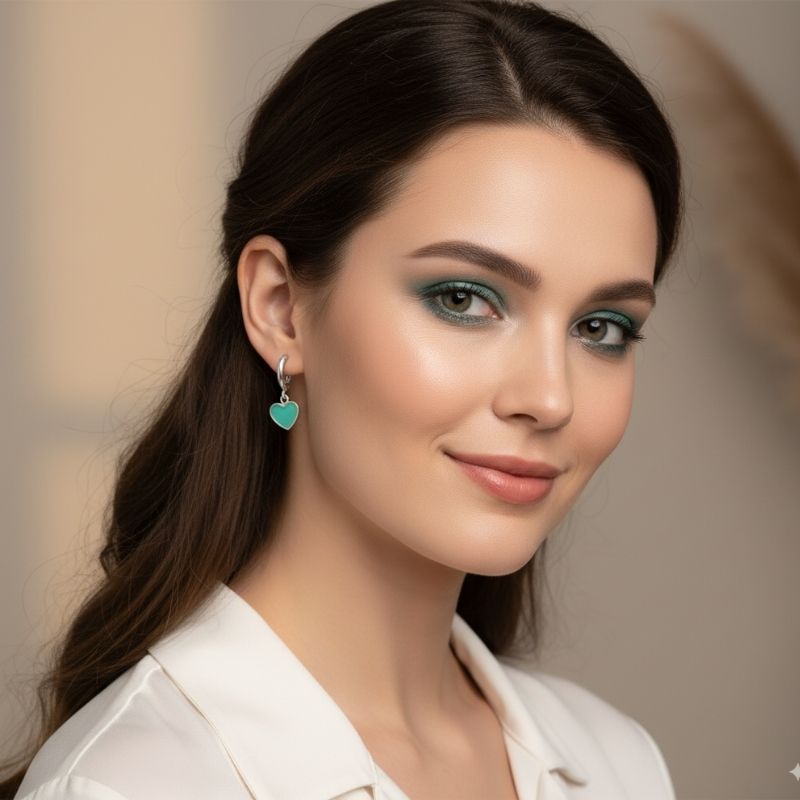 Delicate Heart Earrings | 925 Silver - For Women | Includes: Earrings