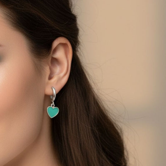 Delicate Heart Earrings | 925 Silver - For Women | Includes: Earrings