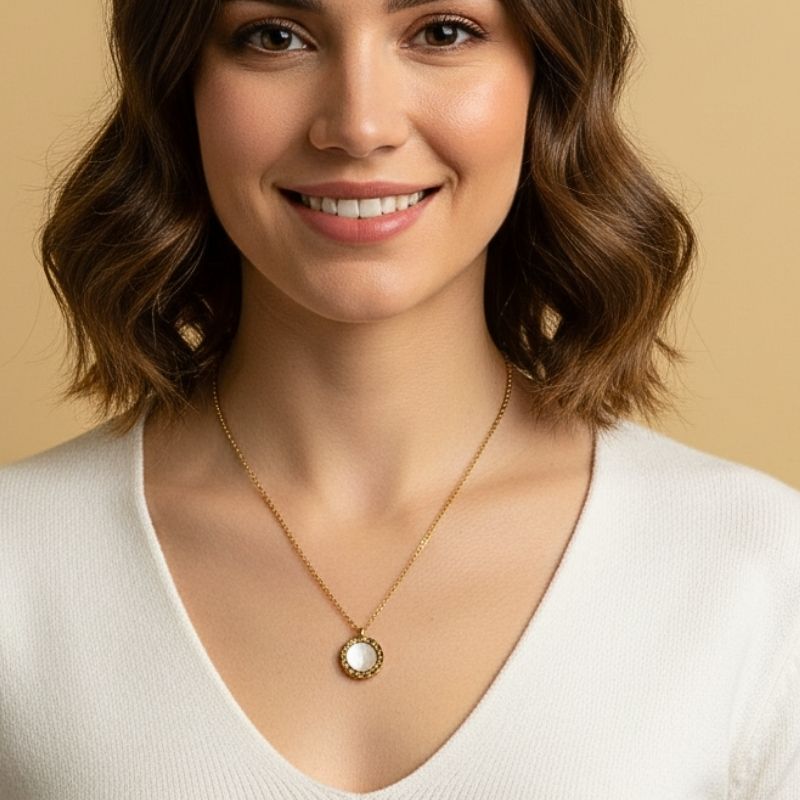 Double-Sided Roman Necklace | 18K PVD Gold Plated - For Women | Includes: Necklace