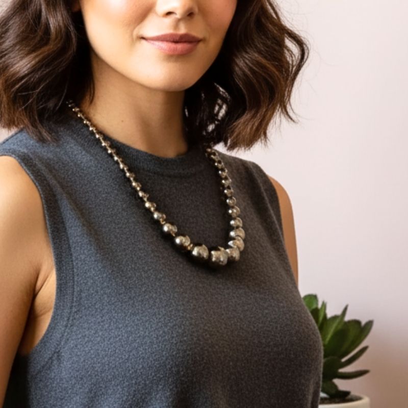 Dusky Glow Necklace | Smoky Quartz Stone - For Women | Includes: Necklace