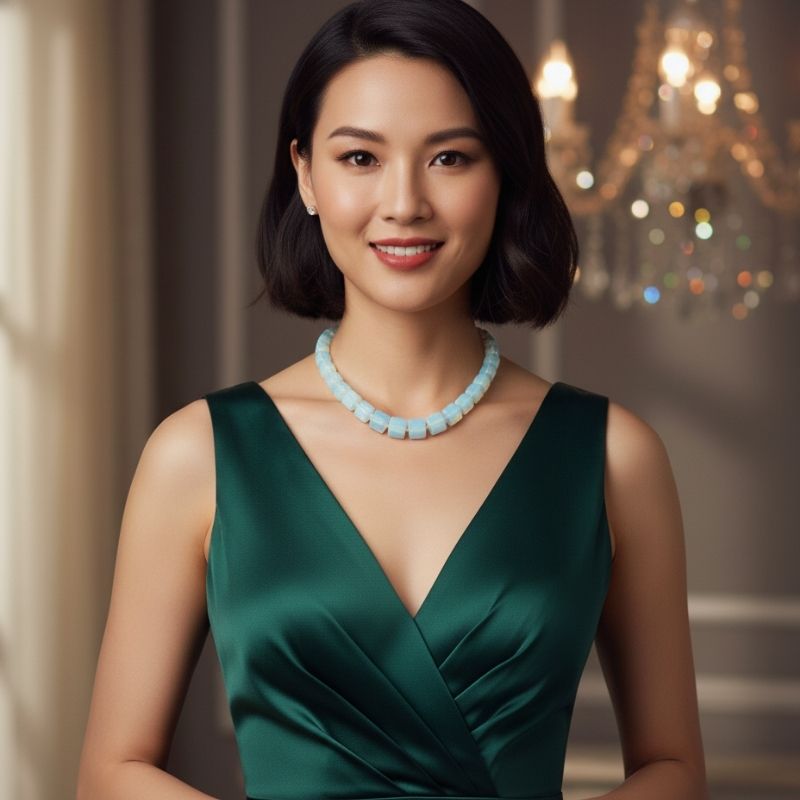 Ethereal Shine Necklace | Synthetic Opalite Stone - For Women | Includes: Necklace