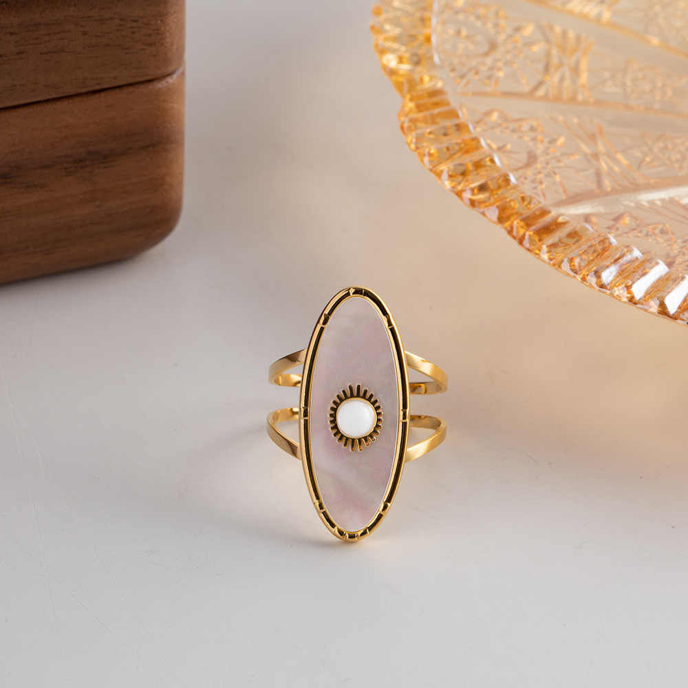 Sun Pearl Ring | 18K PVD Gold Plated - For Women | Includes: Ring