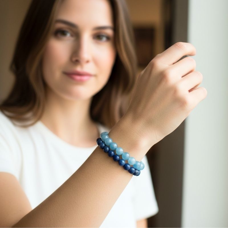Focus Stacked Bracelets | Blue Aventurine - For Unisex | Includes: Bracelets (Set of 2)