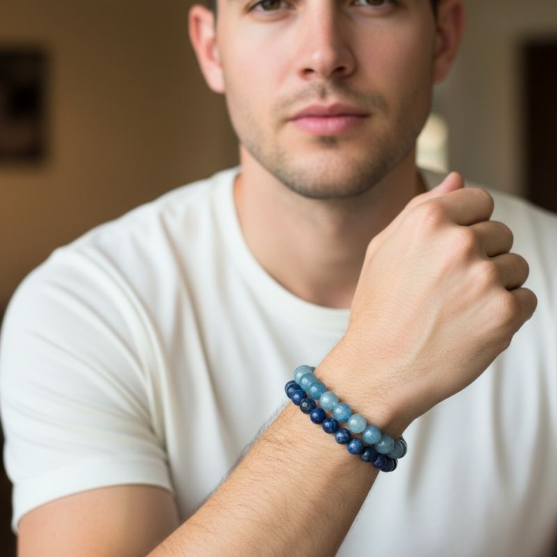 Focus Stacked Bracelets | Blue Aventurine - For Unisex | Includes: Bracelets (Set of 2)