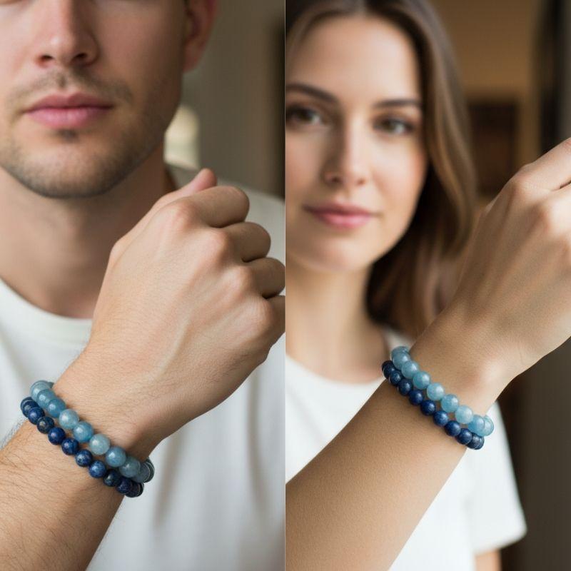 Focus Stacked Bracelets | Blue Aventurine - For Unisex | Includes: Bracelets (Set of 2)