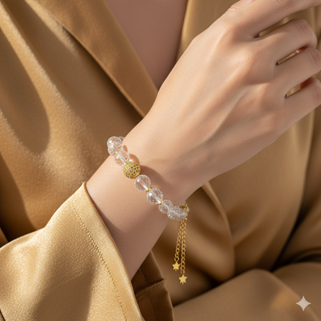 Radiance Glow Bracelet | Faceted Clear Quartz - For Women | Includes: Bracelet