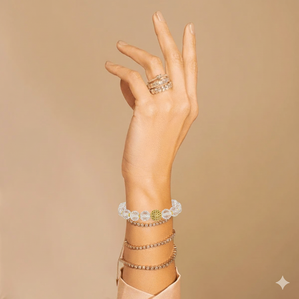 Radiance Glow Bracelet | Faceted Clear Quartz - For Women | Includes: Bracelet