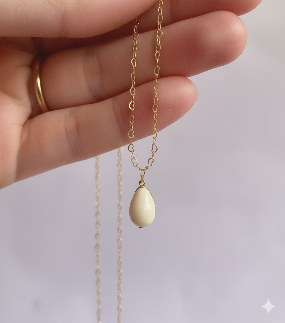 Dainty Yellow Cowrie Necklace | Natural Cowrie- For Women | Includes: Necklace