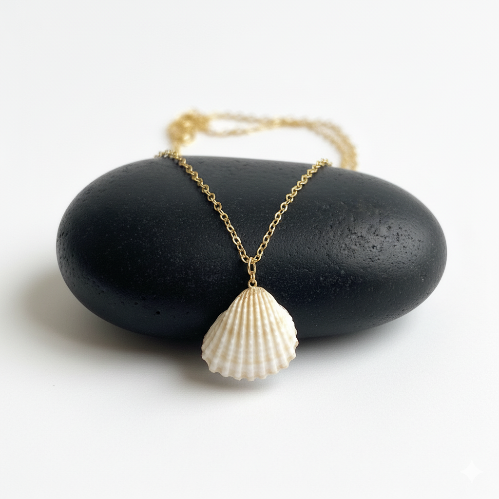Calico Clam Necklace | Natural Calico Clam- For Women | Includes: Necklace