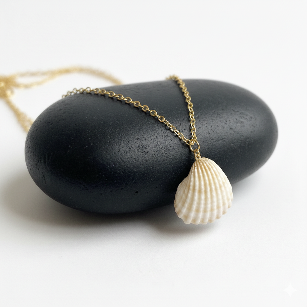 Calico Clam Necklace | Natural Calico Clam- For Women | Includes: Necklace