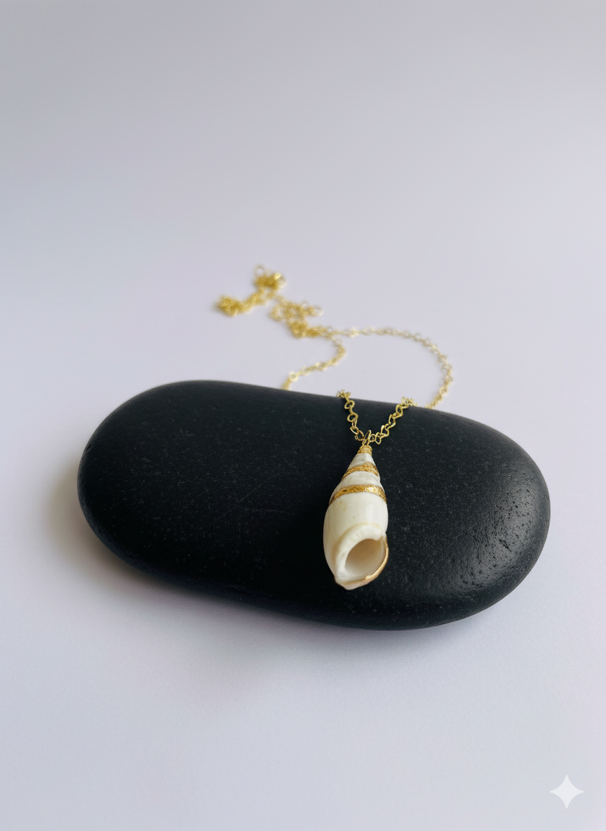 Olive Conch Necklace | Natural Conch - For Women | Includes: Necklace