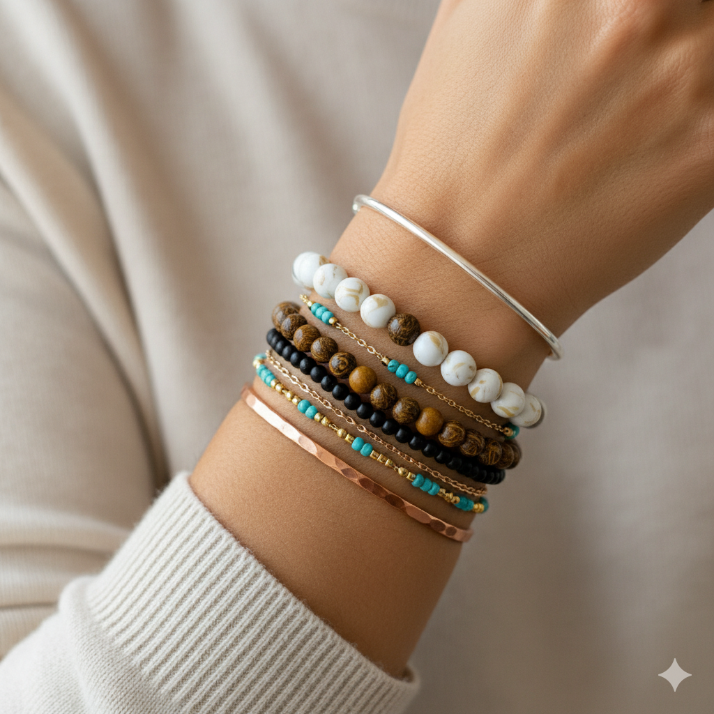 Purity Stacked Bracelet Set Of 2 | Mother of Pearl | Includes: Bracelets (Set of 2)