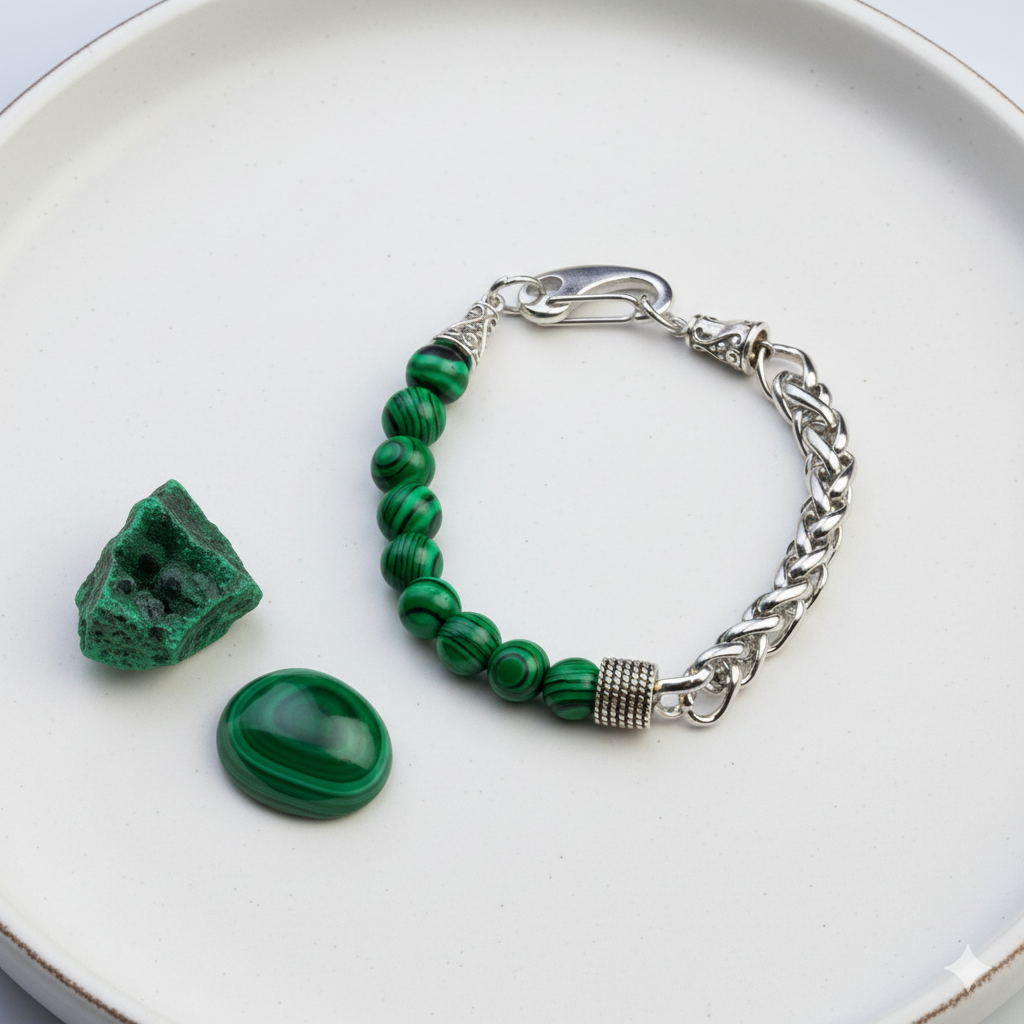 Transformation Flexi Bracelet | Malachite Stone - For Men | Includes: Bracelet