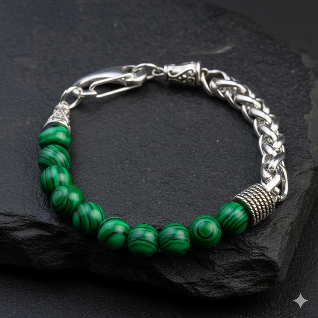 Transformation Flexi Bracelet | Malachite Stone - For Men | Includes: Bracelet