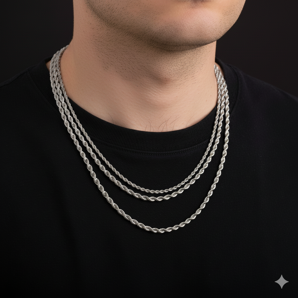 Titanium Steel Rope Necklace | Stainless Steel- For Men| Includes: Necklace