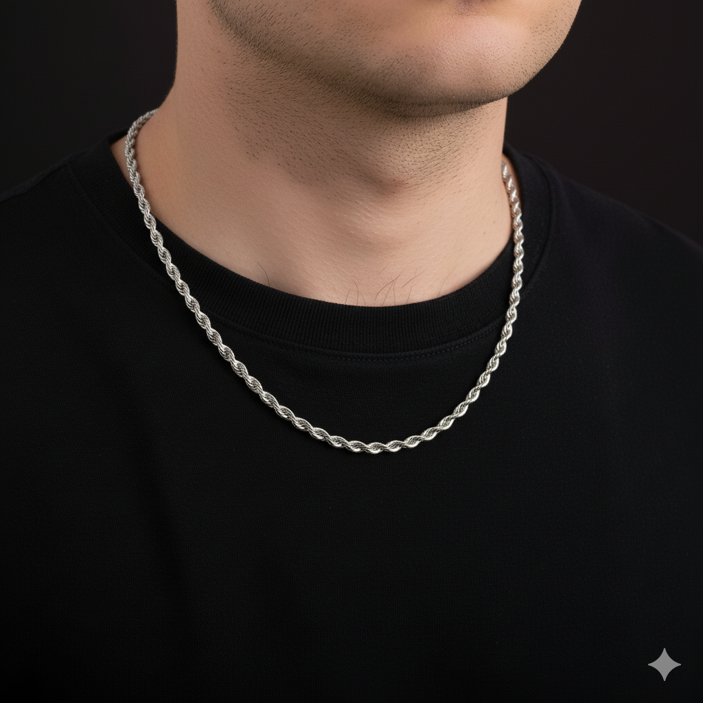 Titanium Steel Rope Necklace | Stainless Steel- For Men| Includes: Necklace