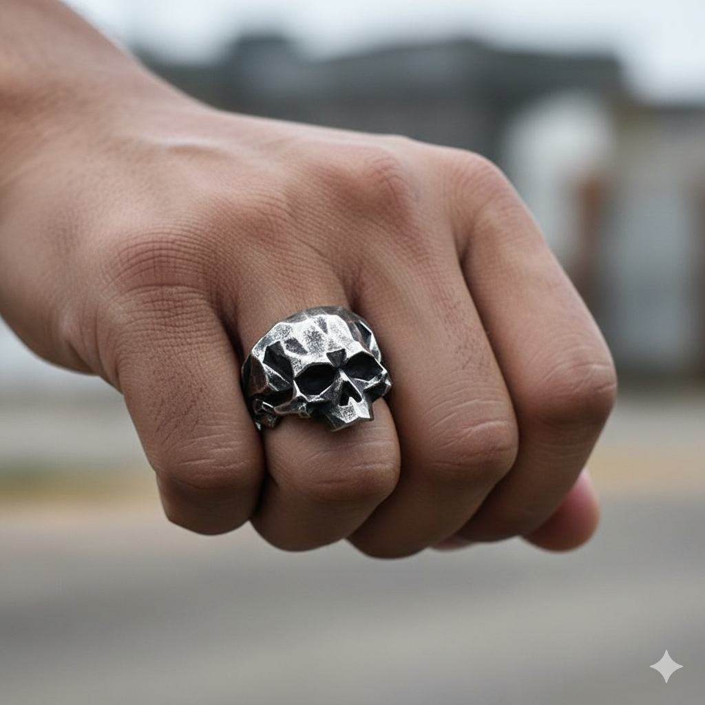 Viking Skull Ring | Stainless Steel– For Men | Includes: Ring